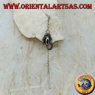 Pendientes de plata con escorpión de ónix de 7 cm.