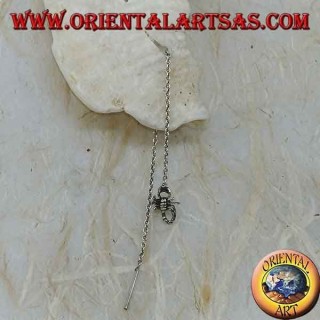 Pendientes de plata con escorpión de 9 cm.