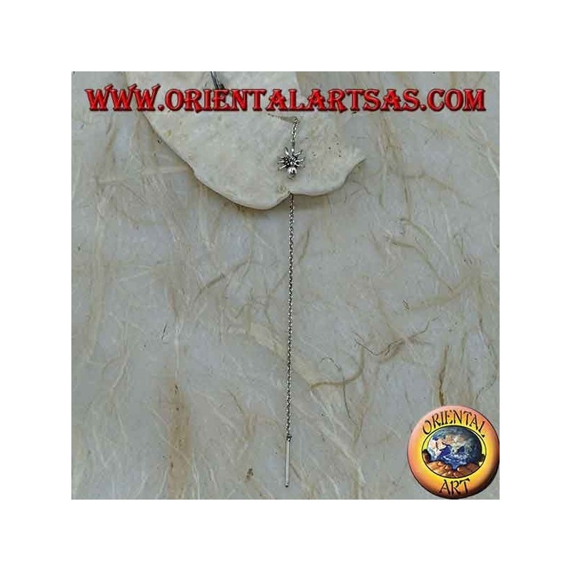 Orecchini in argento a catenina con ragno da 10 cm