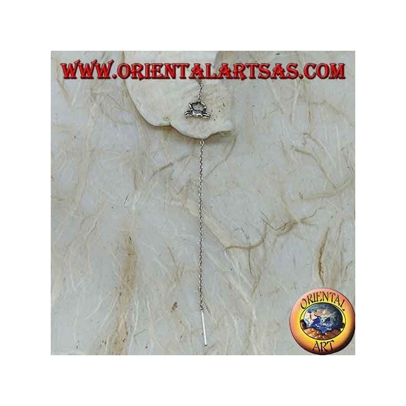 Pendientes de plata con cangrejo de 9 cm.