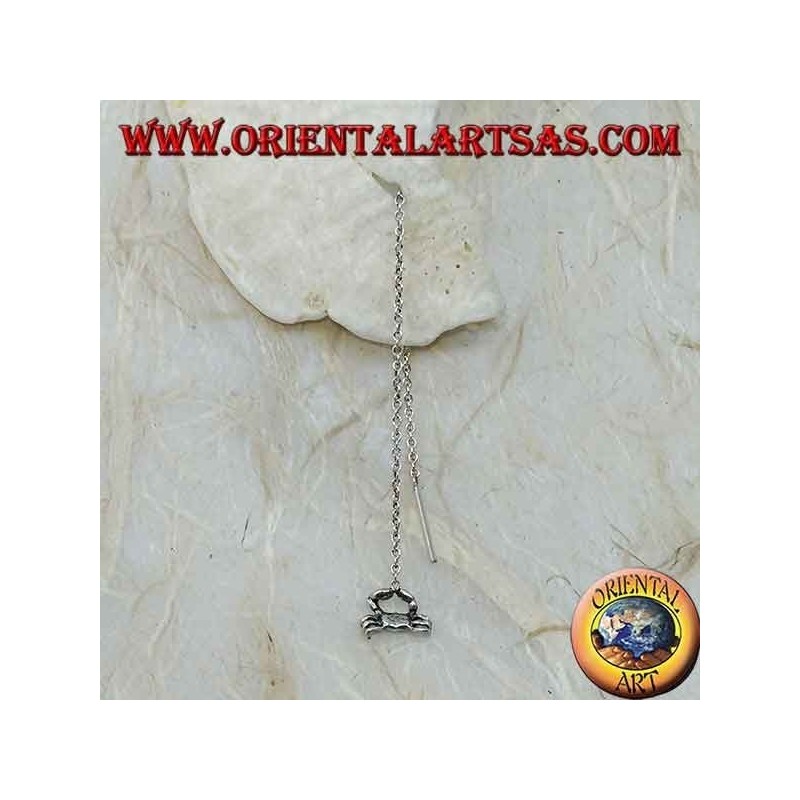 Pendientes de plata con cangrejo de 9 cm.
