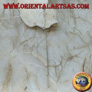 Braided chain silver earrings with 9 cm final zircon