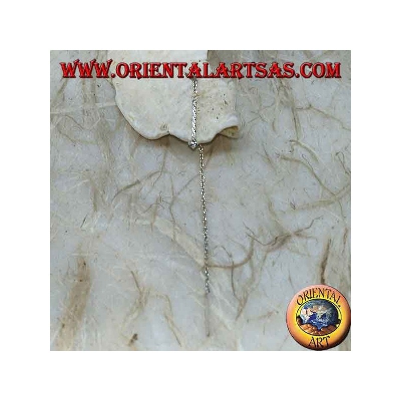 Braided chain silver earrings with 9 cm final zircon