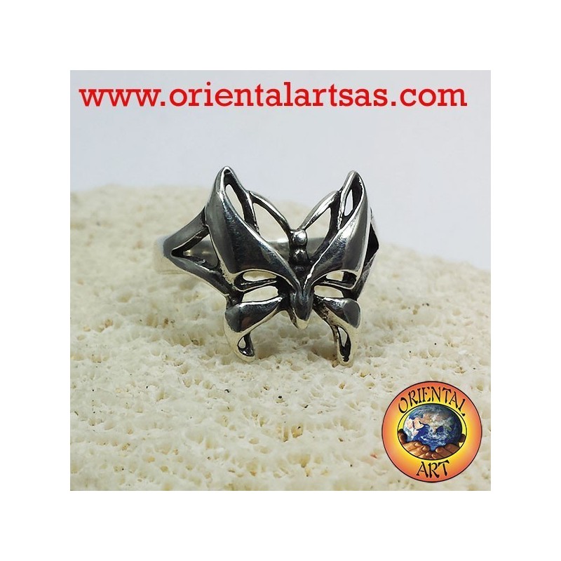 Anillo de la mariposa, plata 925