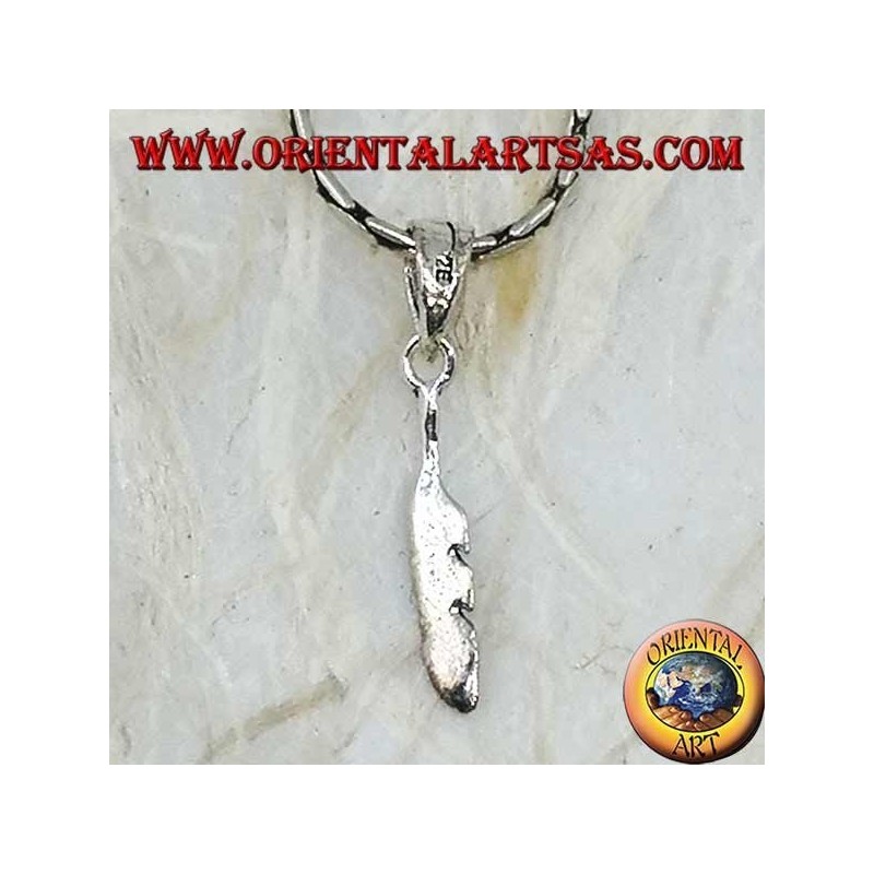 Ciondolo in argento a forma di piuma semplice (simbolo di purificazione)
