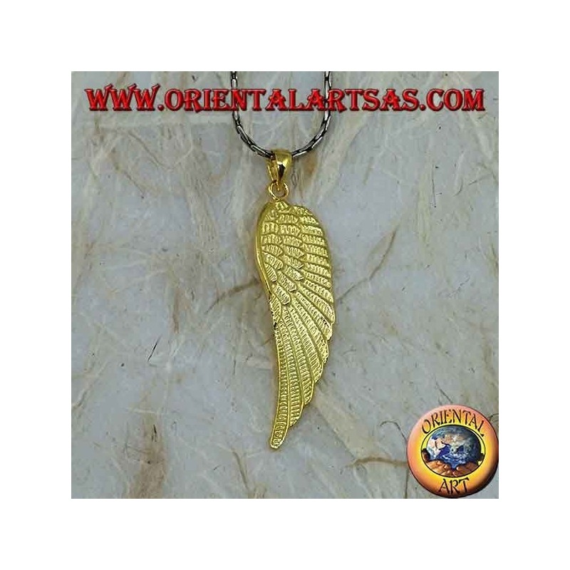 Silver pendant Angel wing gold plated