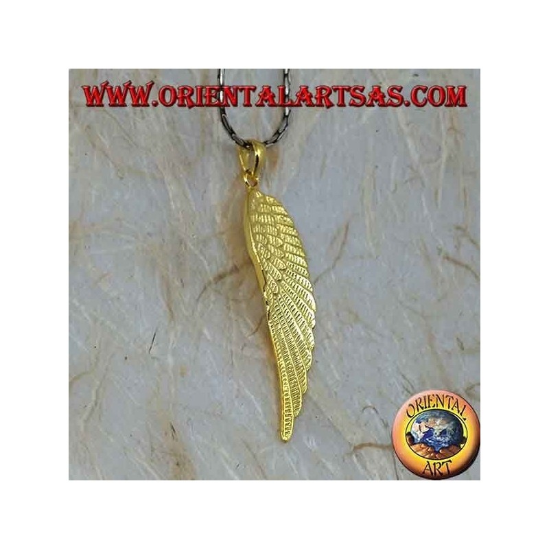 Silver pendant Angel wing gold plated