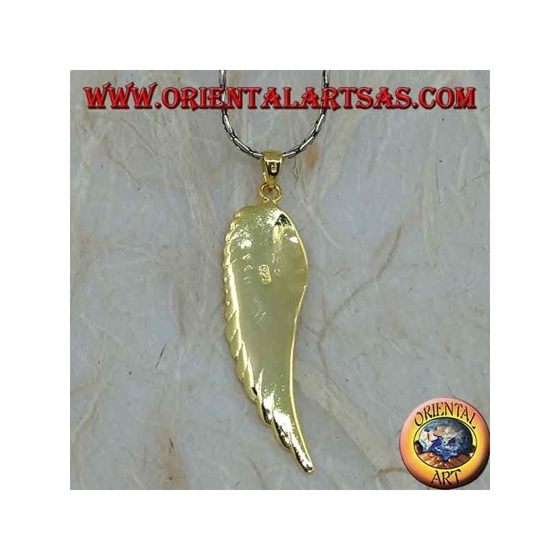 Colgante de plata Ala de ángel chapado en oro