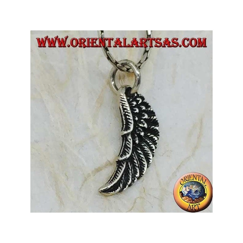 Pendentif en argent en forme d'aile d'ange en relief