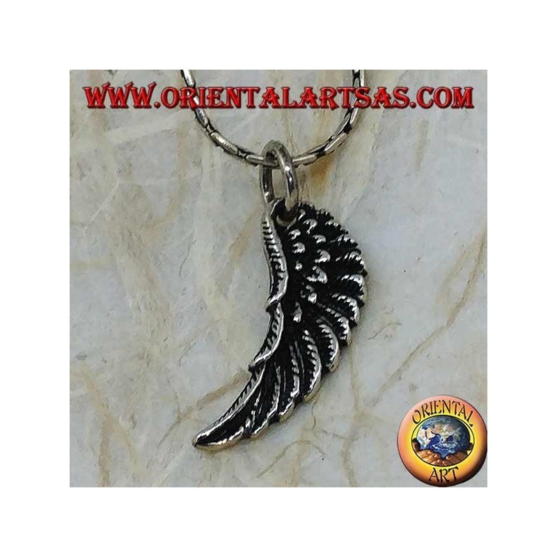 Pendentif en argent en forme d'aile d'ange en relief