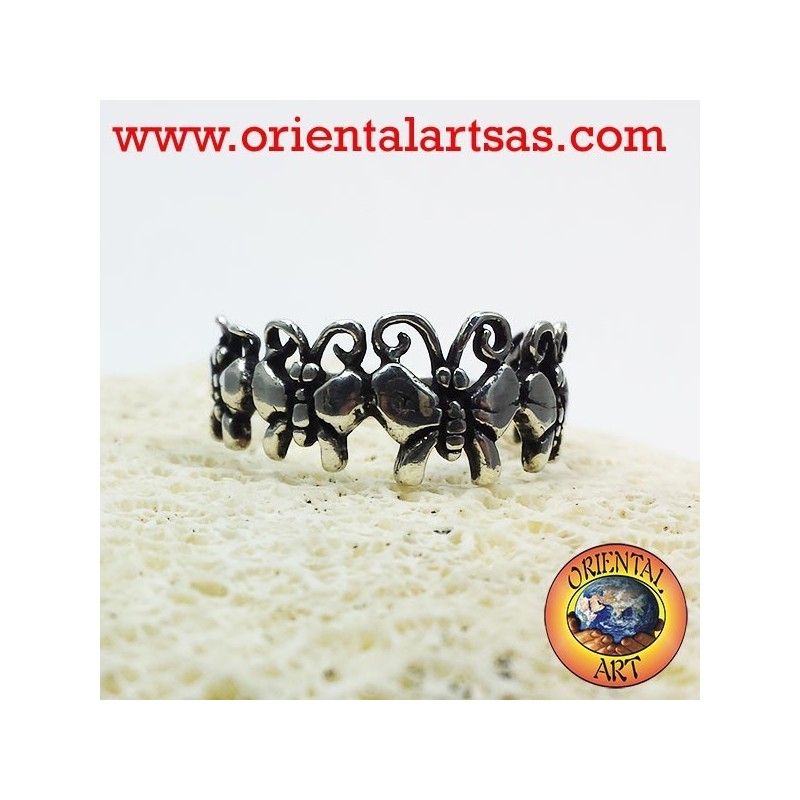 Ring mit Schmetterlingen, Silber