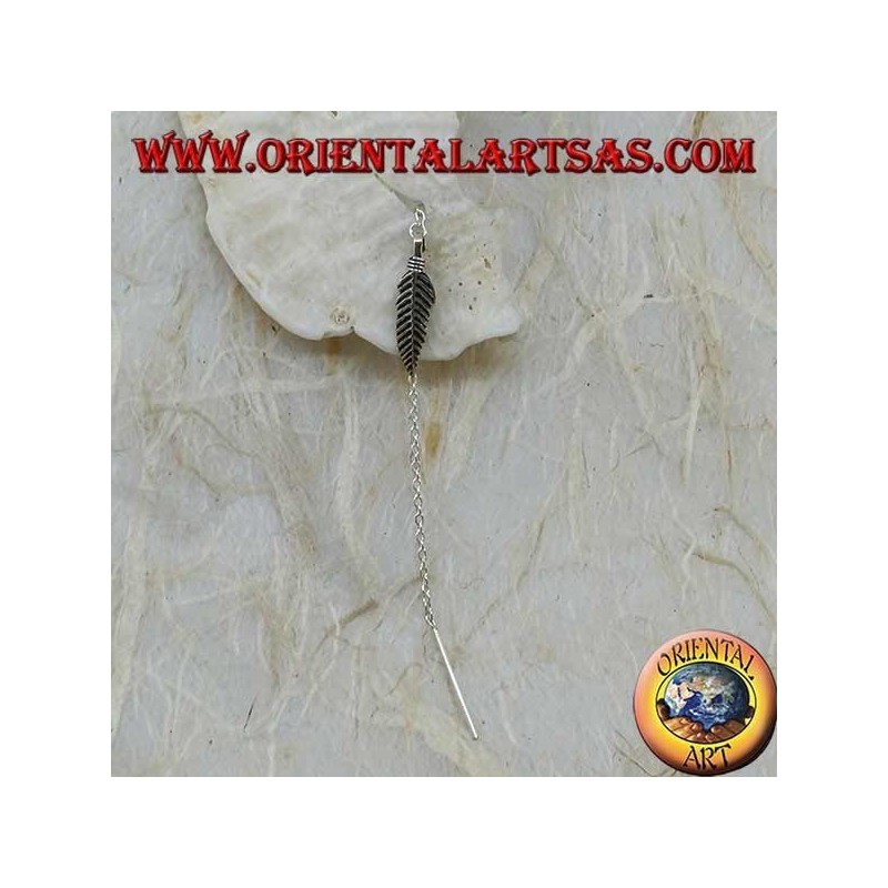 Pendientes de plata con 8 cm de plumas indias nativas