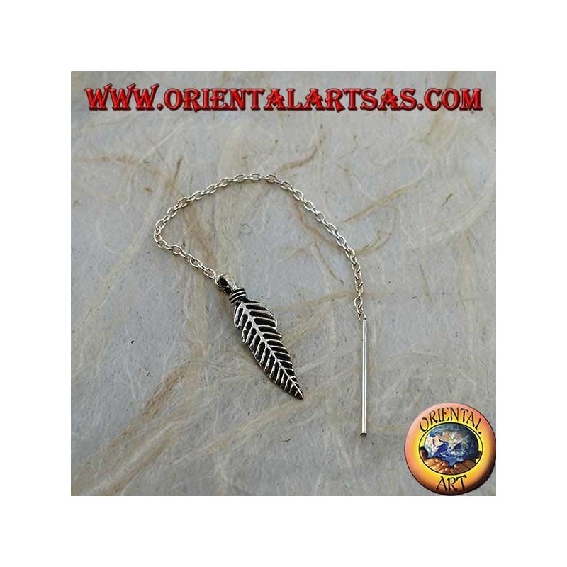 Pendientes de plata con 8 cm de plumas indias nativas