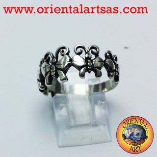 Bague avec des papillons, de l'argent