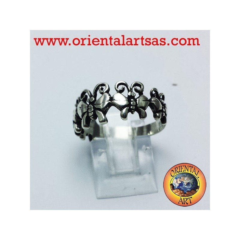 Ring mit Schmetterlingen, Silber