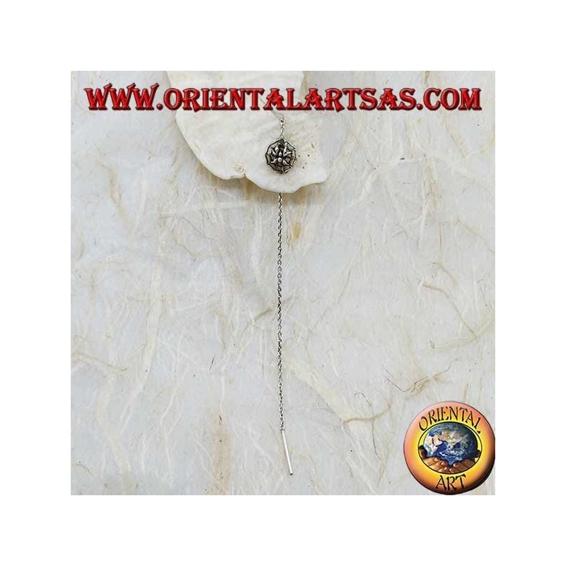 Pendientes de plata con cadena de araña en una telaraña de 10 cm