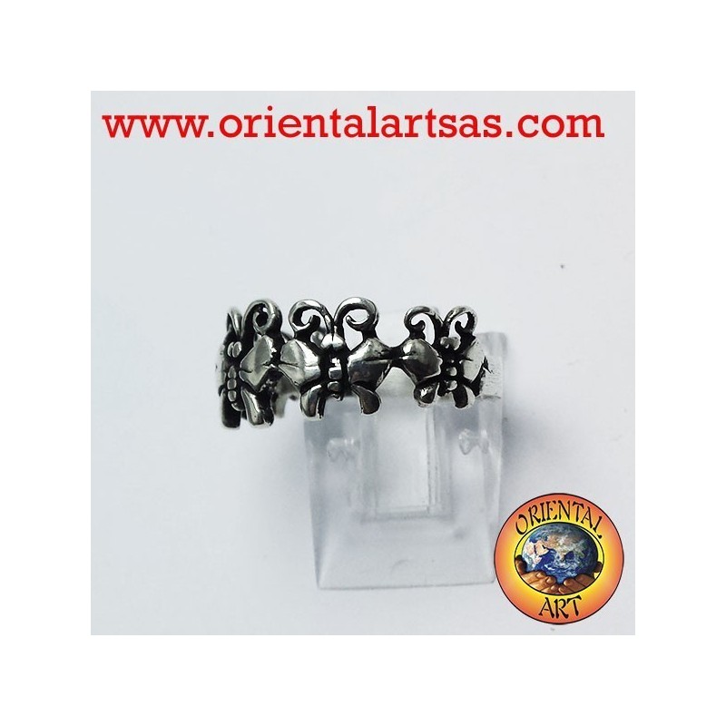 Ring mit Schmetterlingen, Silber