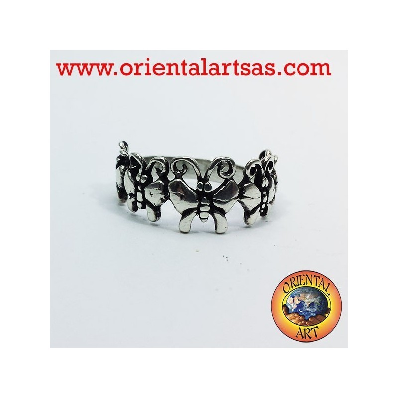 Ring mit Schmetterlingen, Silber