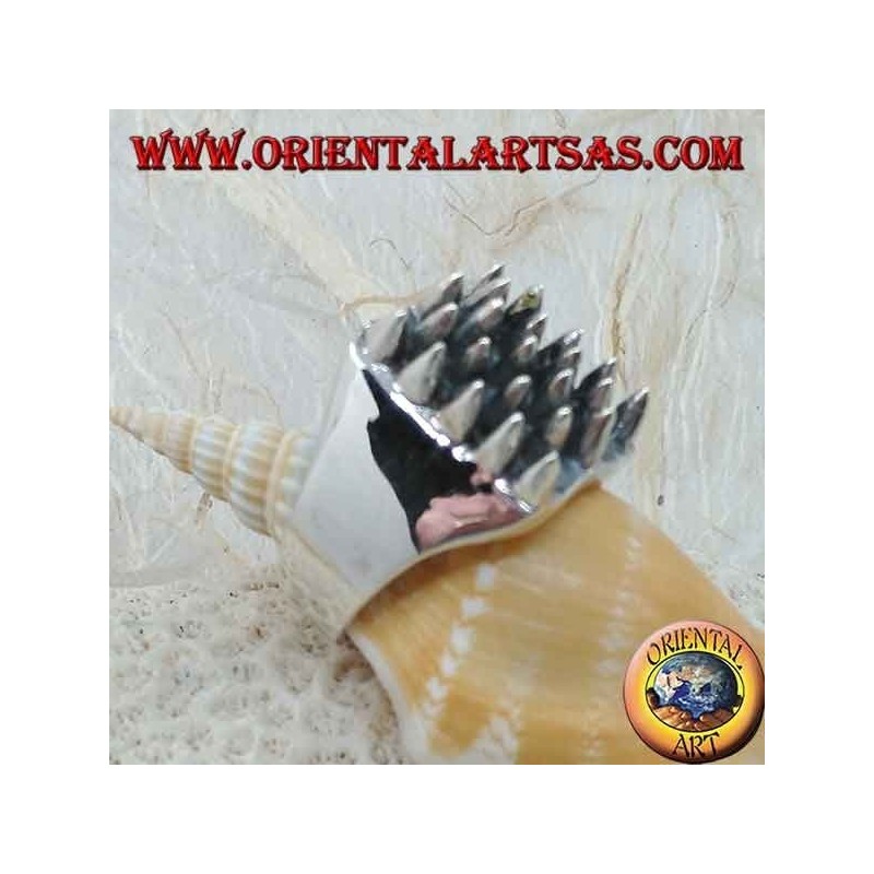 Quadratischer Silberring mit Stacheln