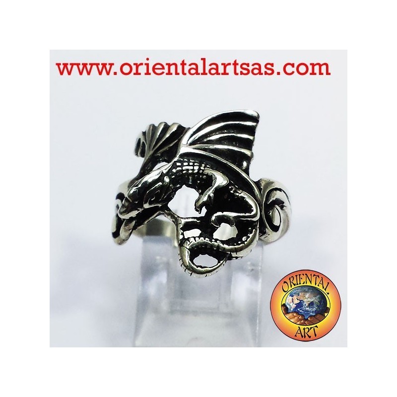 Anillo del dragón con las alas de plata (Basilisk)