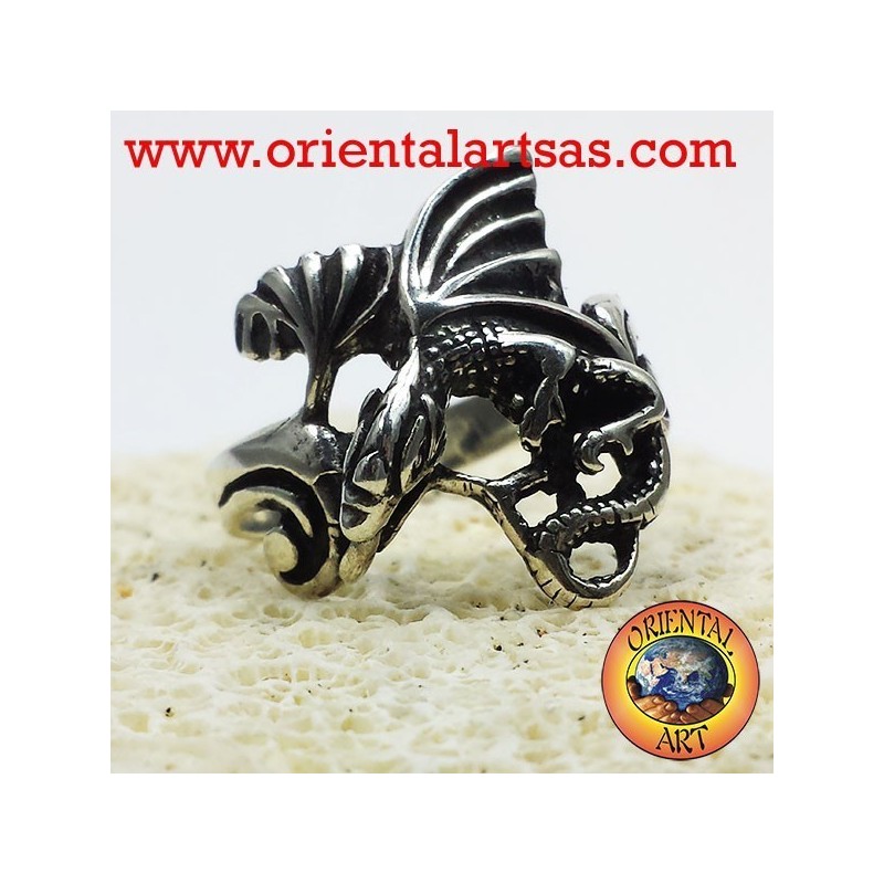 Dragon ring with wings (Basilisk) Silver