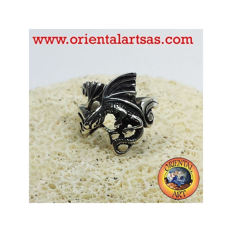 Dragon ring with wings (Basilisk) Silver
