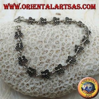 Bracelet en argent doux avec 15 papillons