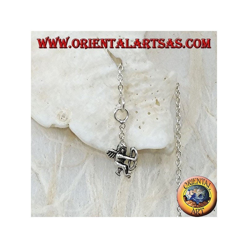 Silver chain earrings with 16 cm cupid