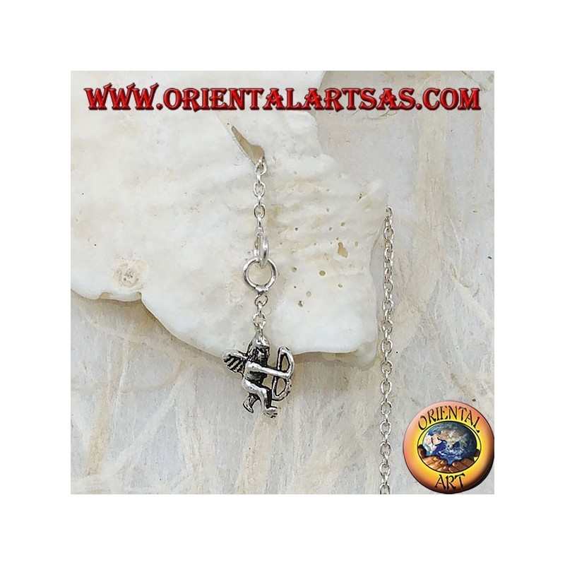 Boucles d'oreilles chaîne en argent avec cupidon 16 cm