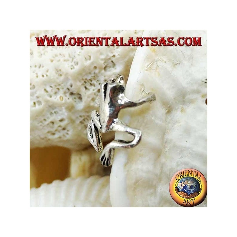 Boucle d'oreille en argent, grenouille