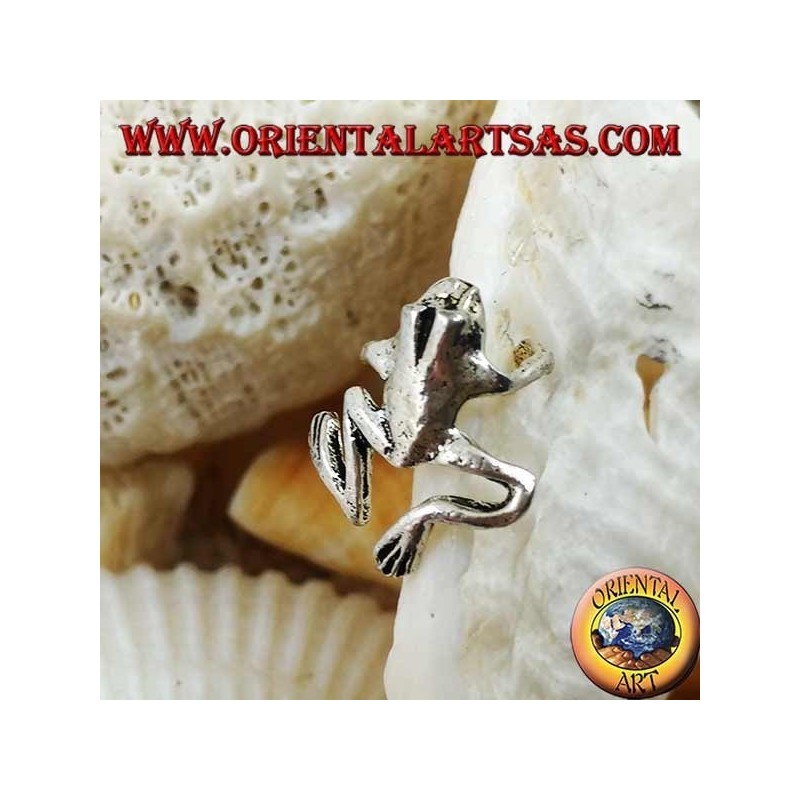 Boucle d'oreille en argent, grenouille