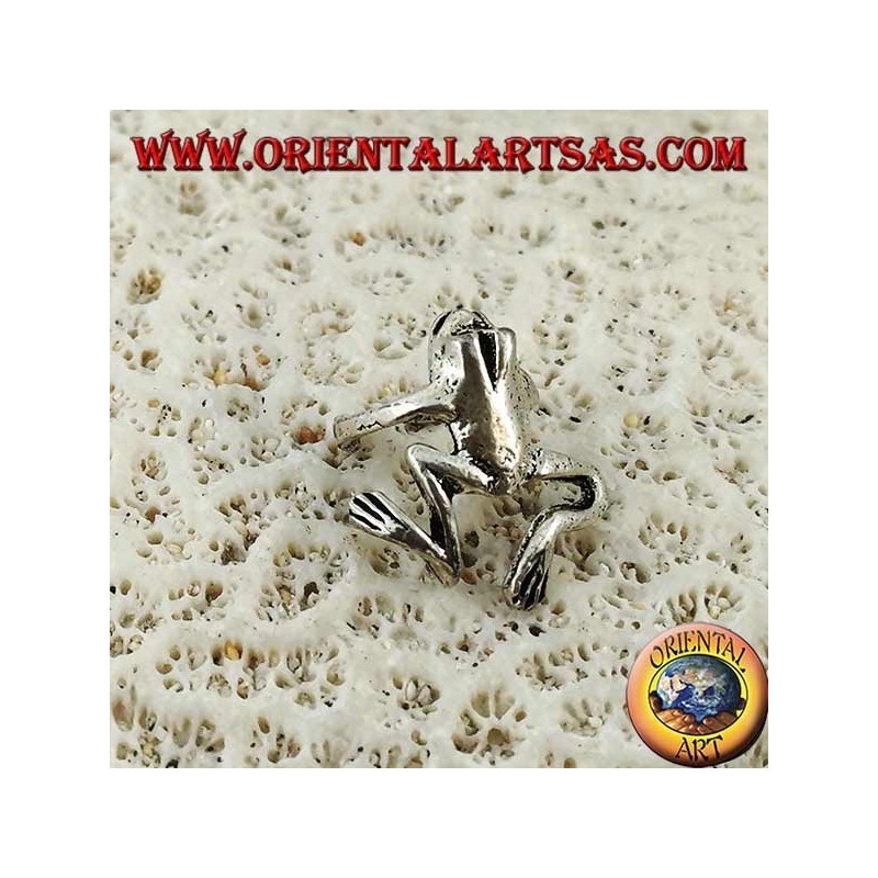 Boucle d'oreille en argent, grenouille