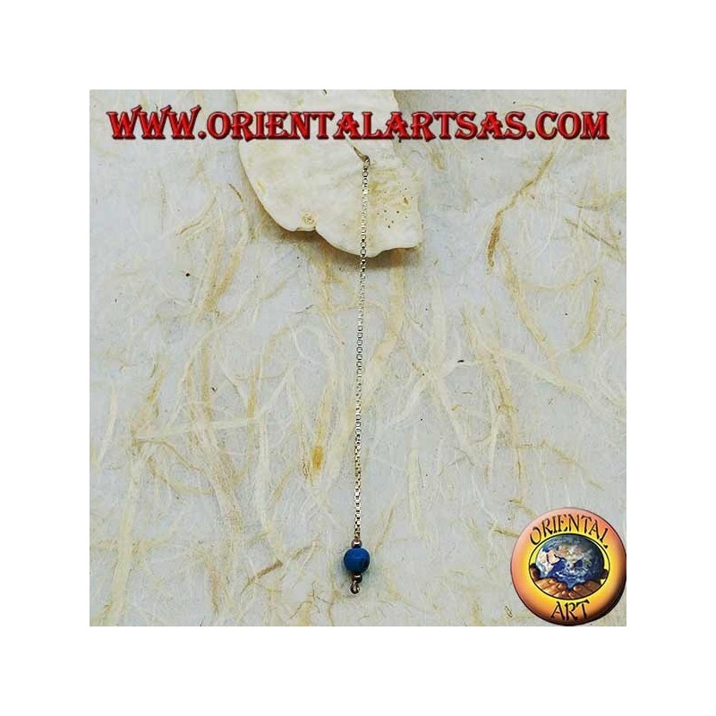 Silberne Schmetterlingsohrringe mit dicker Kette und 7 cm türkisfarbenem Ball