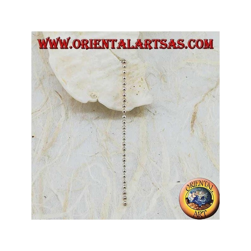 Silberne Schmetterlingsohrringe mit einer Kette von 5 cm Kugeln