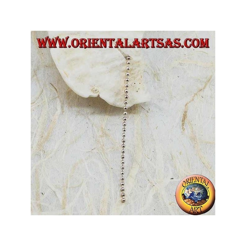 Pendientes de mariposa de plata con una cadena de bolas de 5 cm.