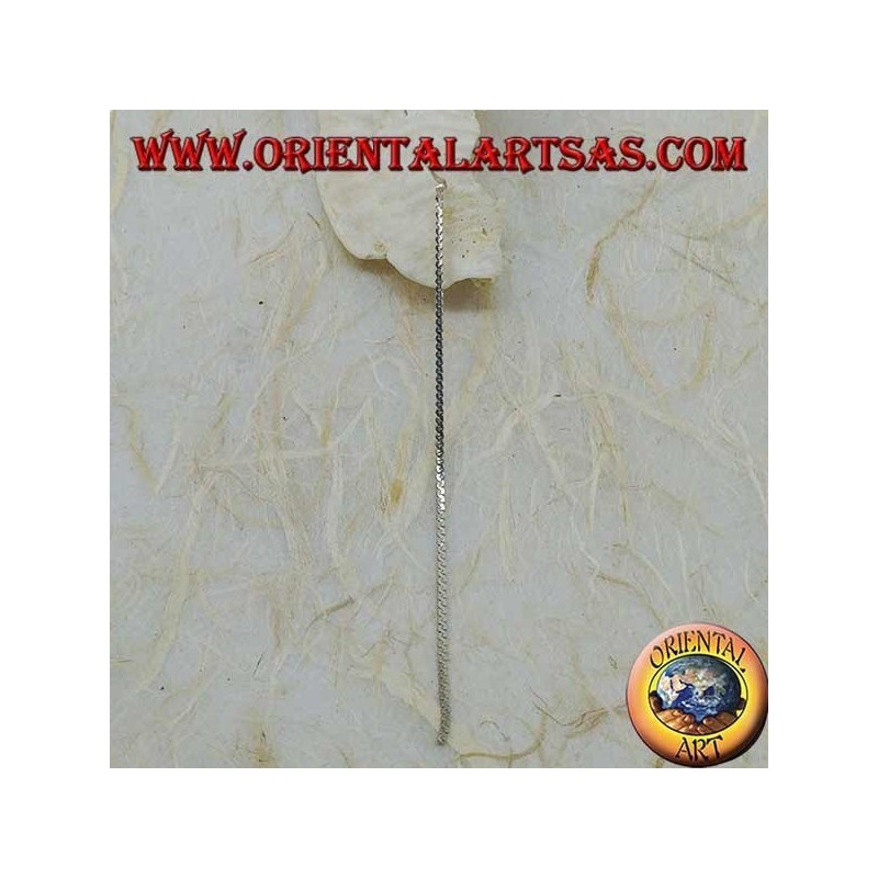 Orecchini in argento a farfalla con catenina a intreccio spesso schiacciata da 10 cm