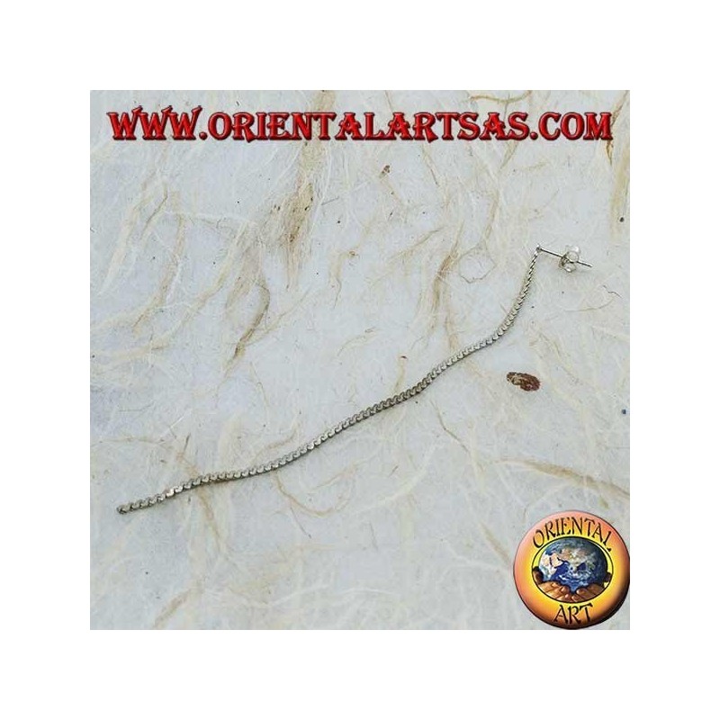 Silberne Schmetterlingsohrringe mit einer 10 cm dicken flachen Kette