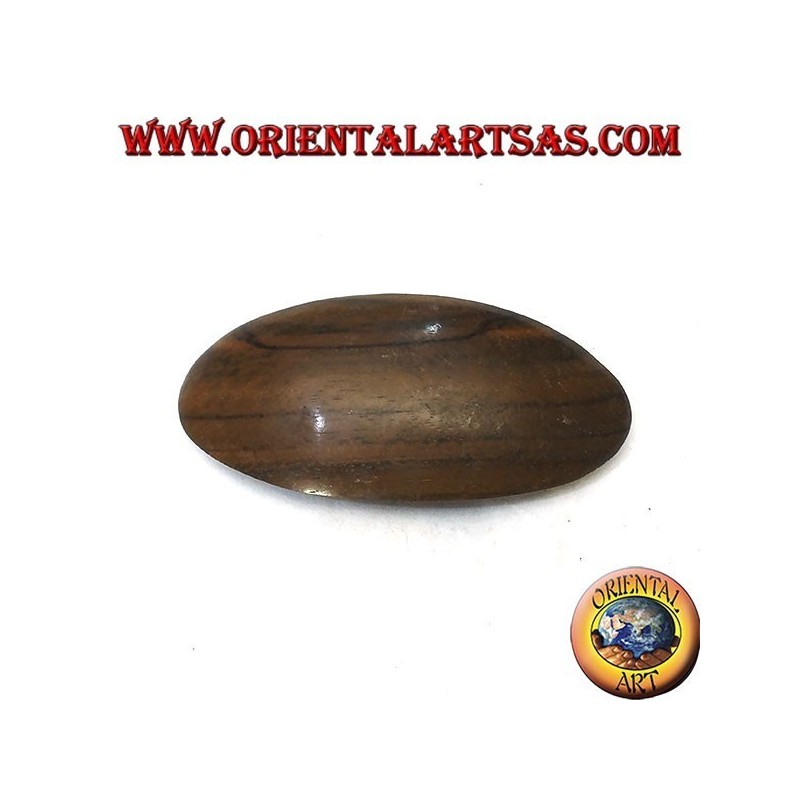 Clip in ebony wood, smooth oval