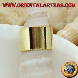 Boucle d'oreille en argent, bande lisse plaquée or