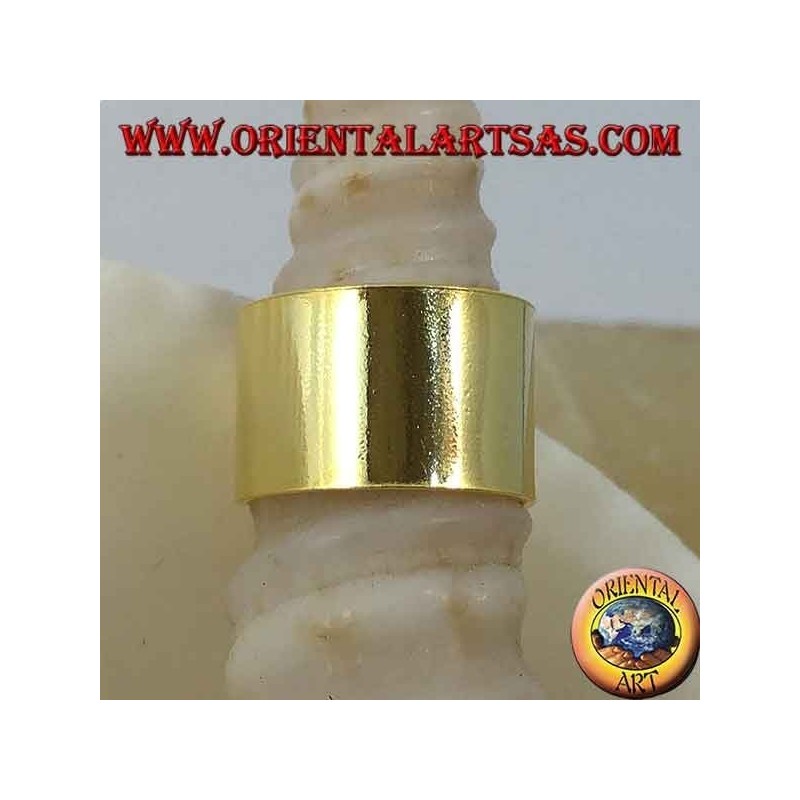 Boucle d'oreille en argent, bande lisse plaquée or