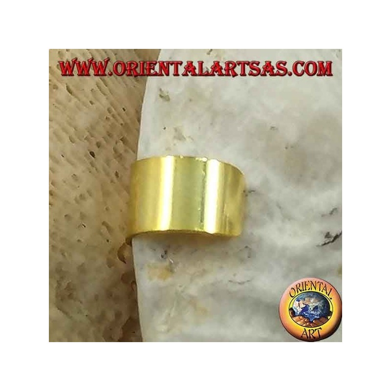 Silver ear cuff, smooth gold-plated band