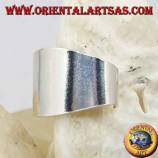 Boucle d'oreille en argent, bande large lisse