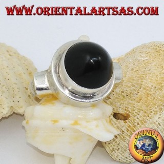 Bague en argent avec onyx conique
