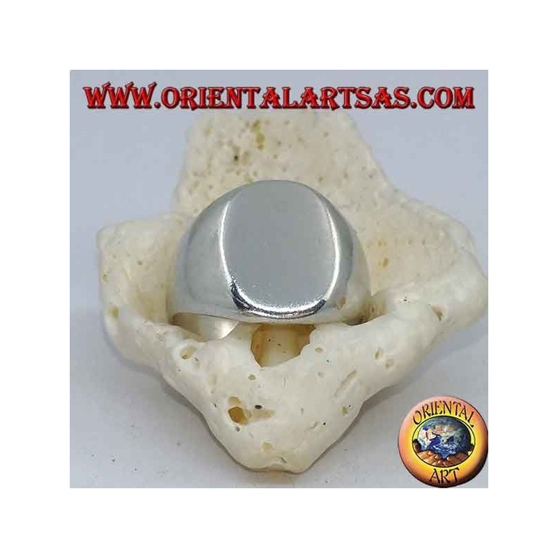 Anillo de plata ovalado plano ovalado (10 * 13 mm)