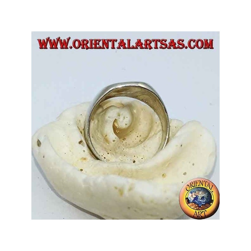 Flacher ovaler Chevalier-Silberring (10 * 13 mm)