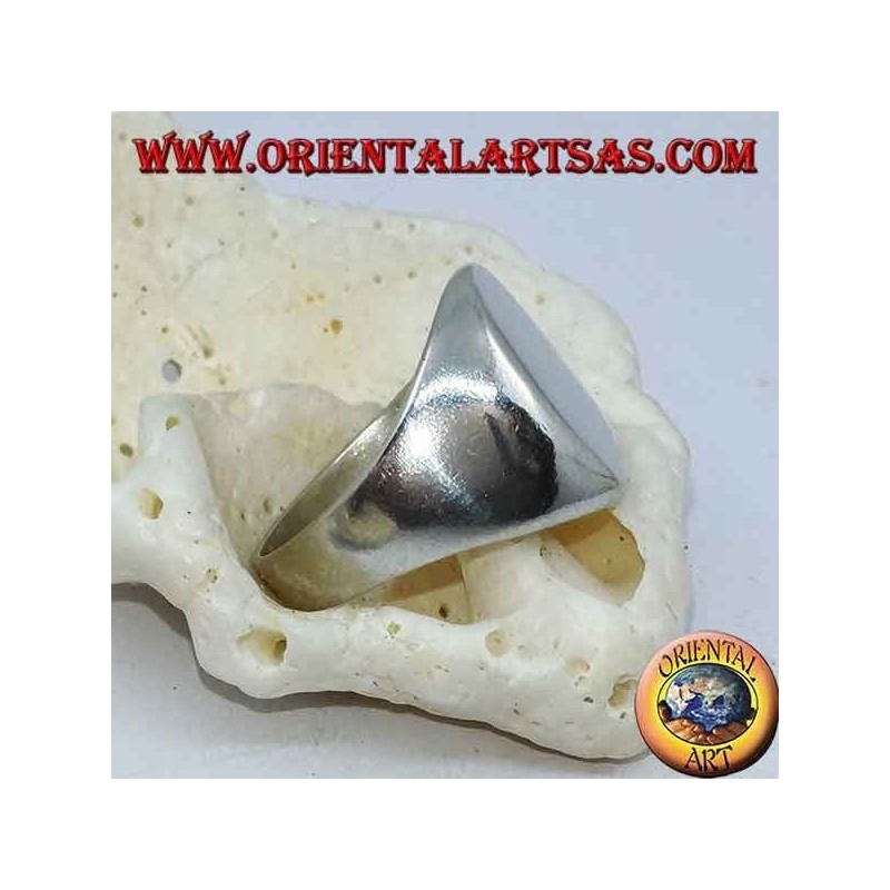 Flat oval chevalier silver ring (10 * 13mm)