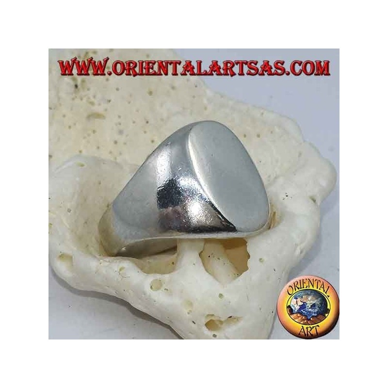 Anello Chevalier Argento Ovale 10x13mm | Incisione Personalizzata