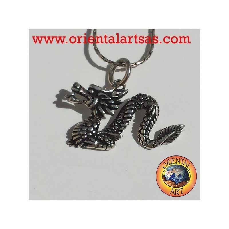 Ciondolo Drago cinese in Argento