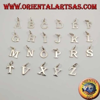 Silver pendant, initial capital letter (medium)