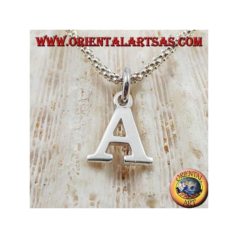 Silver pendant, initial capital letter (medium)
